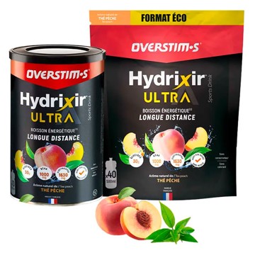 Boisson isotonique OVERSTIMS Hydrixir ULTRA Te al Melocoton 400g 1ud