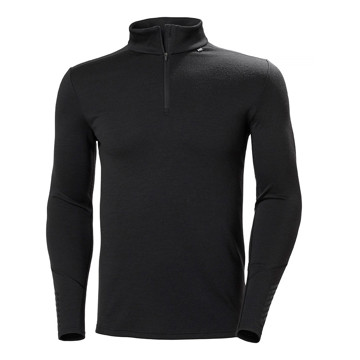 Póló Helly Hansen LIFA MERINO MIDWEIGHT 1/2 ZIP BLACK
