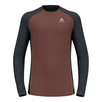 Póló ODLO TOP CREW LS NAT PERF PW 150 Fudge - D