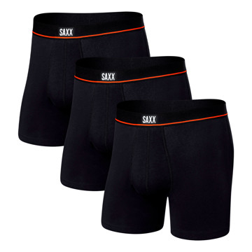 Boxer SAXX STRETCH BOXER BRIEF FLY 3PK Bla