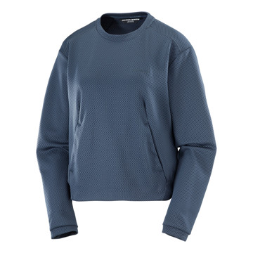 Fleece Salomon Motomesh Crewneck W Blue Nights