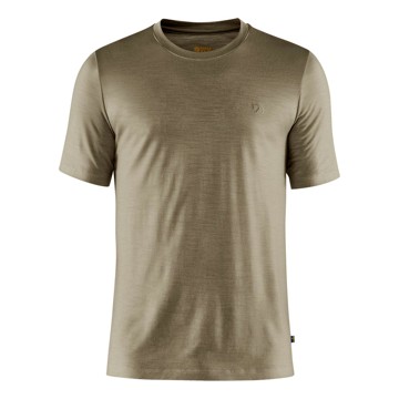 Marškinėliai FJÄLLRÄVEN Abisko Wool SS M Light Olive