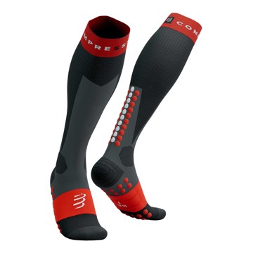 Zoknik Compressport Ski Touring Full Socks Black/Core Red