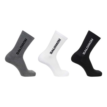 Meias Salomon EVERYDAY CREW 3X BLACK/WHITE/MED GREY M