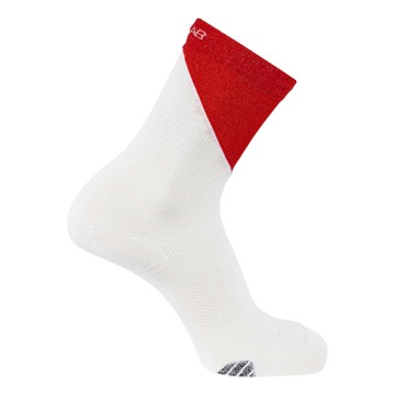 Meias Salomon PHANTASM CREW WHITE/Fiery Red