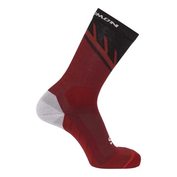 Meias Salomon SPEEDCROSS CREW RED DAHLIA/BLACK/Poppy