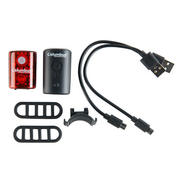 COLUMBUS Torch FRONT & REAR BIKE LIGHT SET