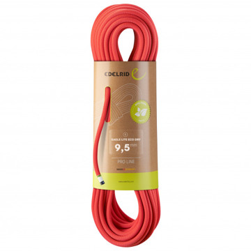 Edelrid Rope   Lite Eco Dry 9,5Mm X60m Coral