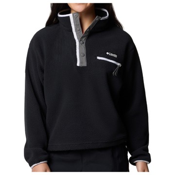 Pile Columbia Helvetia Ii Crop Half Snap Fleece Black