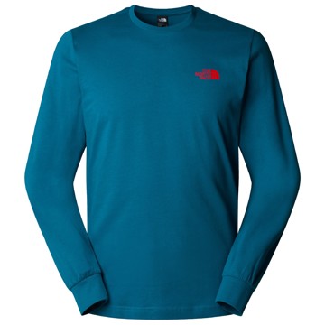 Maglietta The North Face Ls Box Nse Tee Mineral Ink/Tnf Red