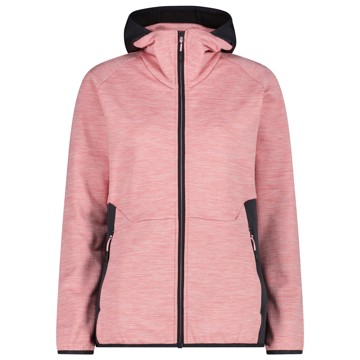 Fleece Cmp Woman Fix Hood Pink Mel