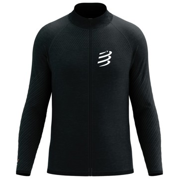 Sweatshirt COMPRESSPORT SEAMLESS ZIP SWEATSHIRT Black Melange