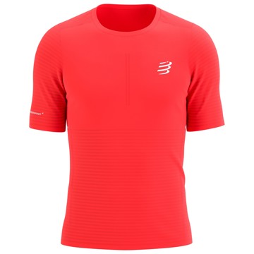 T-shirt COMPRESSPORT RACING SS TSHIRT M Fluo Red
