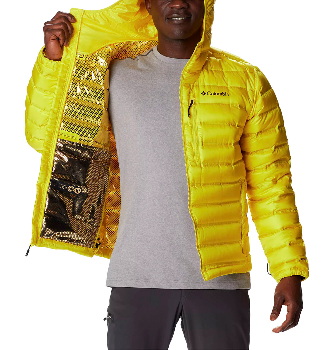 【超希少❗️】columbia down jacket Olive yellow Chaqueta Columbia Pebble Peak Down Hooded Jacket Laser Lemo | Barrabes