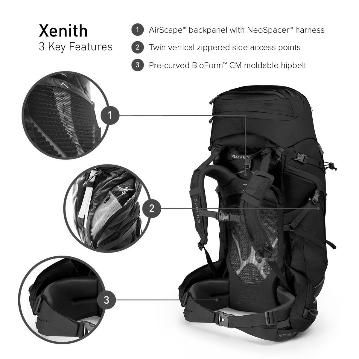 Osprey xenith 88 tektite grey best sale