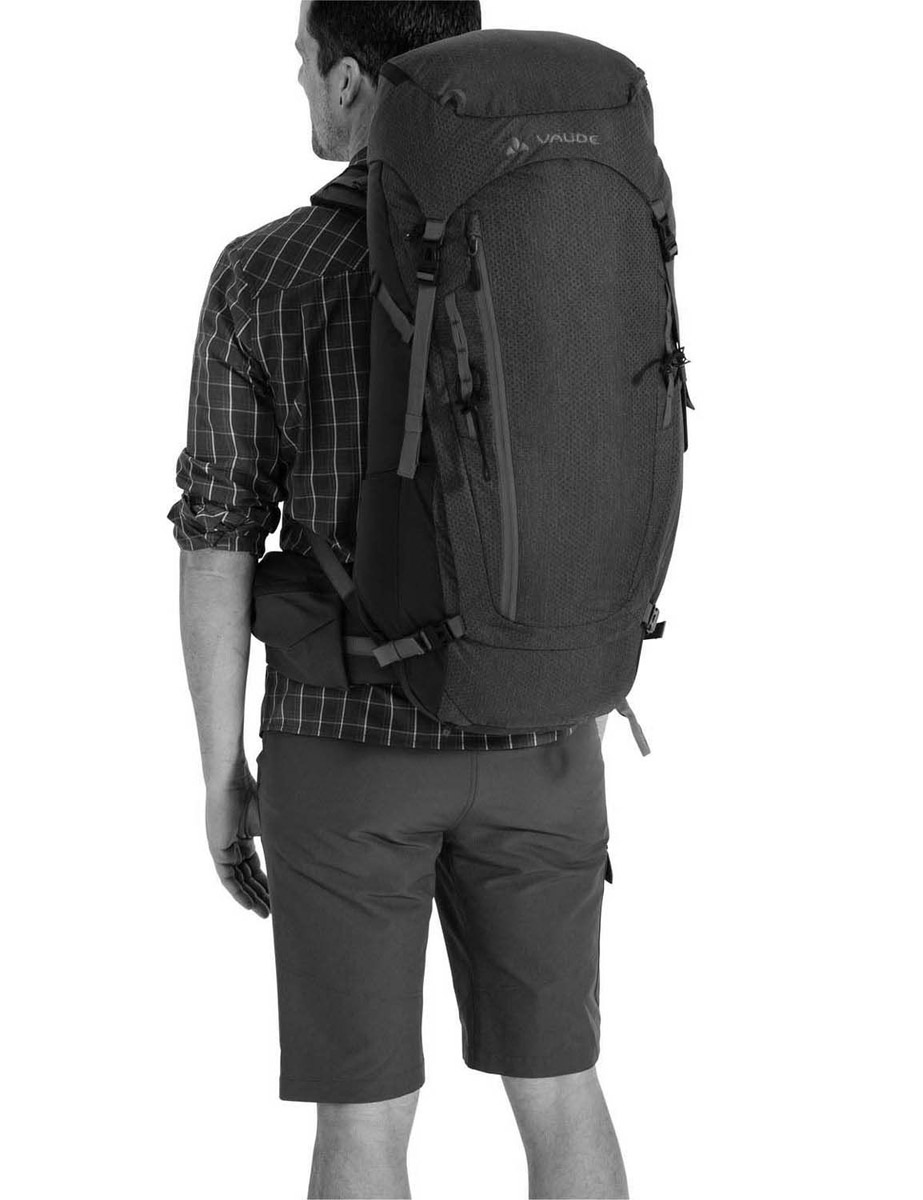 VAUDE Asymmetric 42+8 Rucksack – Trekkingrucksack, 42 Liter, Nachhaltig, Rückenschonend