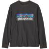  Patagonia Ks Ls P-6 Logo T-Shirt Ink Black